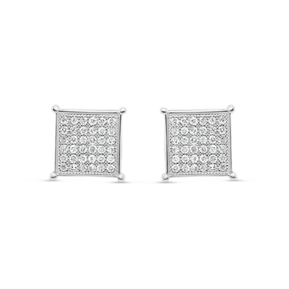 10K Yellow Gold | Diamond Square Earrings | 0.33CTW | 8.22MM