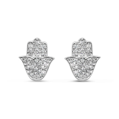 10K Yellow Gold | Diamond Hamsa Earrings | 0.20CTW | 8.84MM