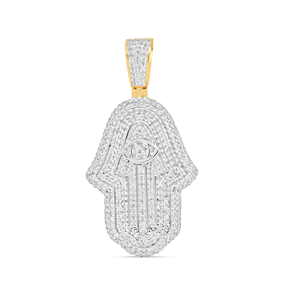Hamsa Pendant with Chain/Necklace | 10K Yellow Gold 1.44CT