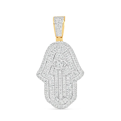 Hamsa Pendant with Chain/Necklace | 10K Yellow Gold 1.44CT