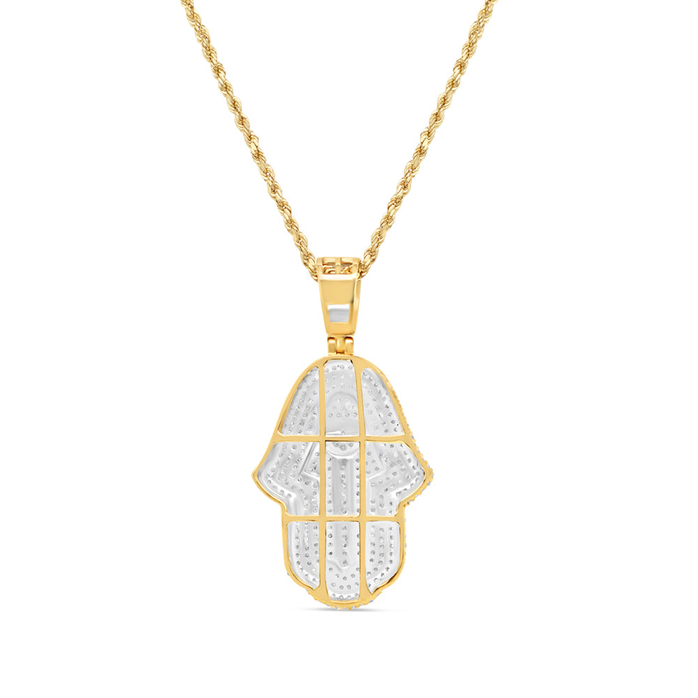 Hamsa Pendant with Chain/Necklace | 10K Yellow Gold 1.44CT