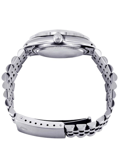 Diamond Rolex Datejust Watch 16200 | 36MM | Full Diamond Color Roman Dial | Stainless Steel | Jubilee Band