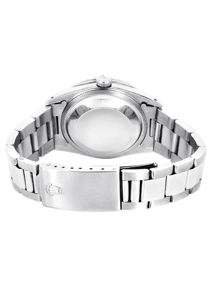 Diamond Rolex Datejust Watch 16200 | 36MM | Full Diamond Color Roman Dial | Stainless Steel | Oyster Band