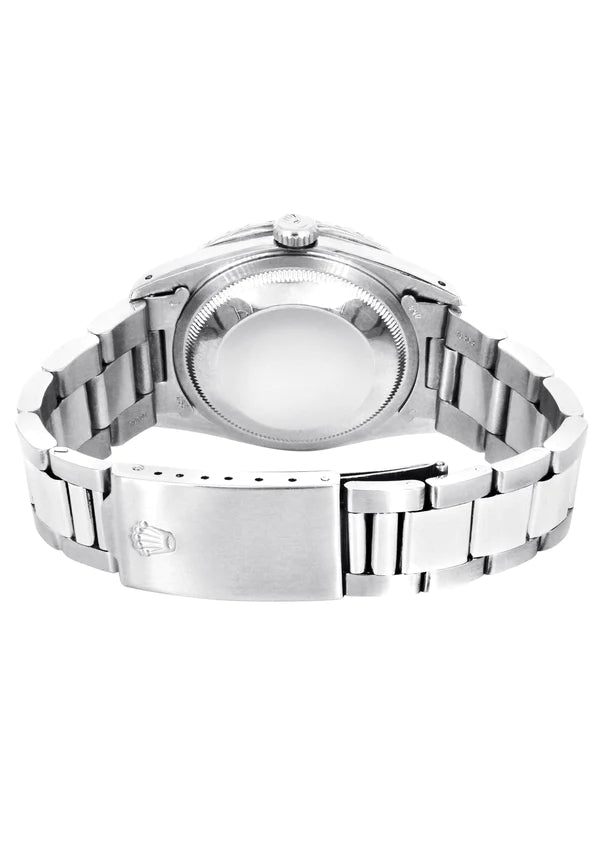 Diamond Rolex Datejust Watch 16200 for Men | 36MM | Full Diamond Roman Dial | Stainless Steel | Oyster Band