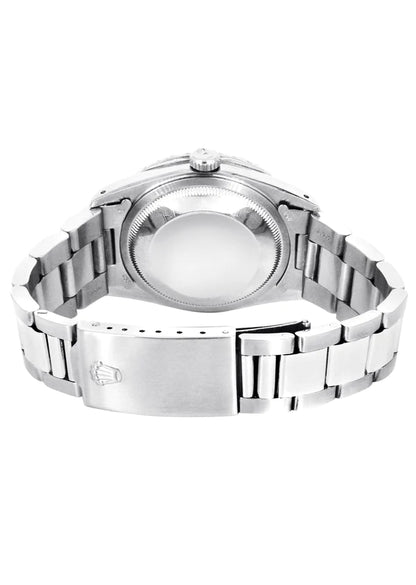 Diamond Rolex Datejust Watch 16200 for Men | 36MM | Full Diamond Roman Dial | Stainless Steel | Oyster Band