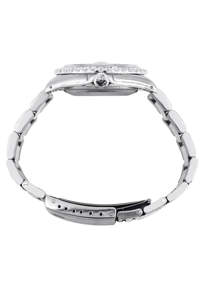 Diamond Rolex Datejust Watch 16200 | 36MM | Full Diamond Color Roman Dial | Stainless Steel | Oyster Band