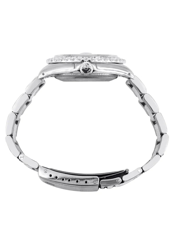 Diamond Rolex Datejust Watch 16200 for Men | 36MM | Full Diamond Roman Dial | Stainless Steel | Oyster Band