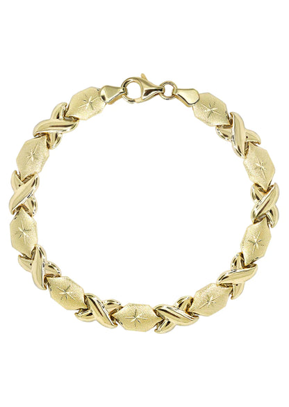 YELLOW GOLD "XO" BRACELET FOR WOMEN 10K/14K
