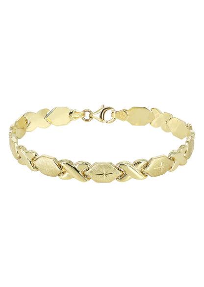 YELLOW GOLD "XO" BRACELET FOR WOMEN 10K/14K