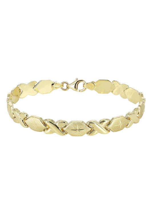 YELLOW GOLD "XO" BRACELET FOR WOMEN 10K/14K