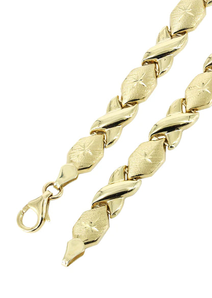 YELLOW GOLD "XO" NECKLACE FOR WOMEN 10K/14K