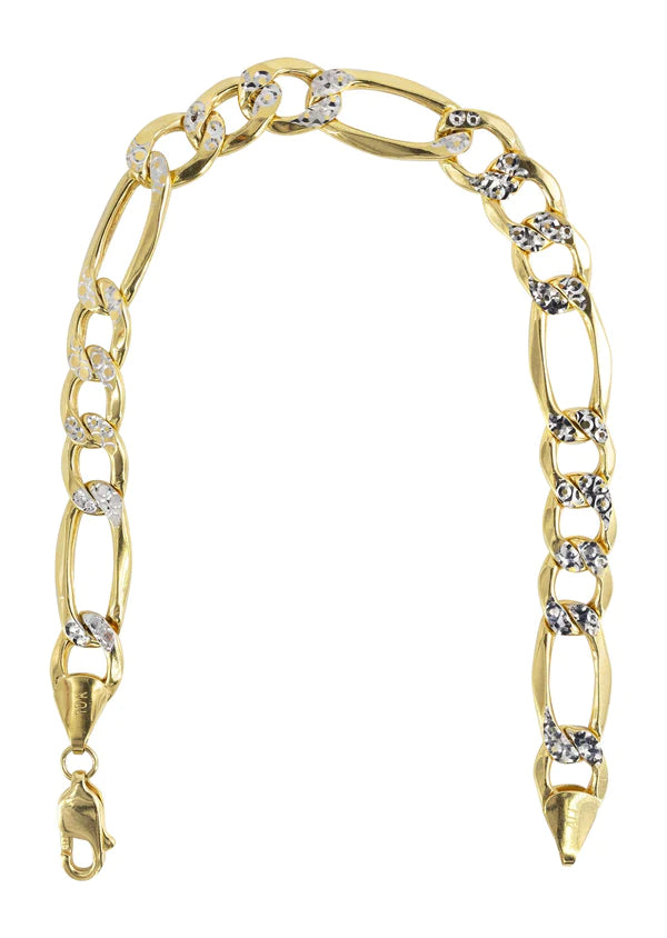 Diamond cut figaro bracelet on sale