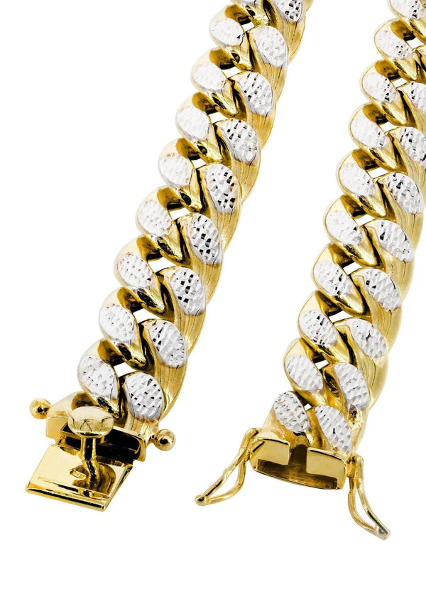 hollow yellow pave cuban chain