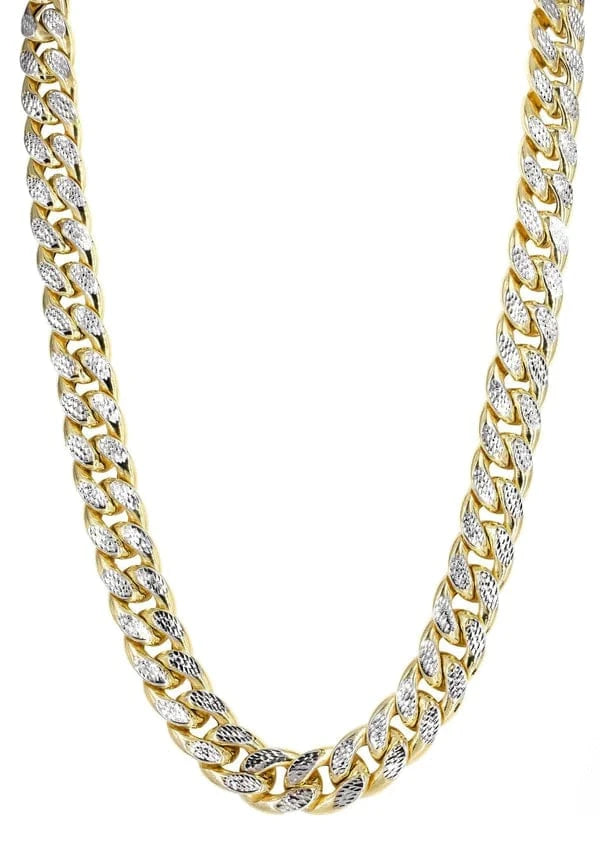 hollow yellow pave cuban  chain