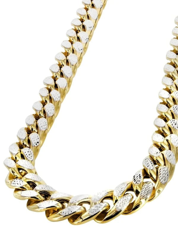 hollow yellow pave cuban chain