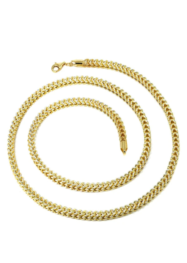 hollow yellow pave franco chain