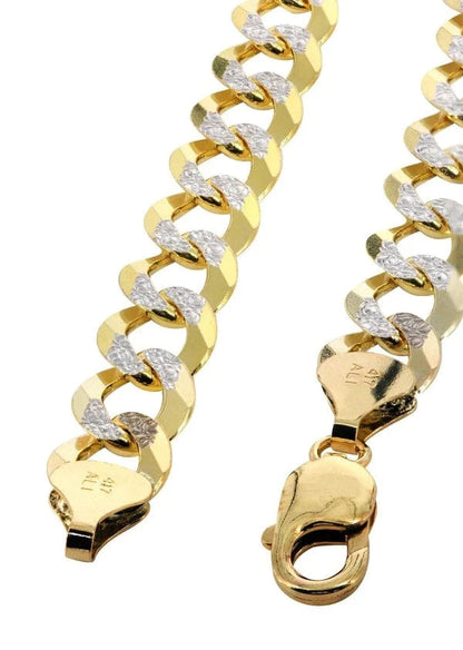 hollow yellow white pave cuban bracele