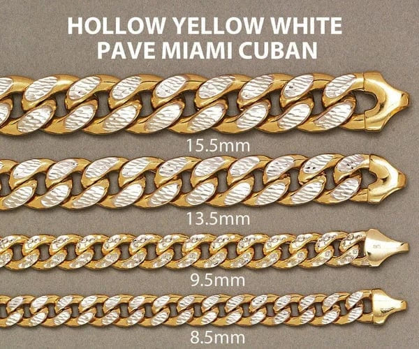 hollow yellow white pave miami cuban