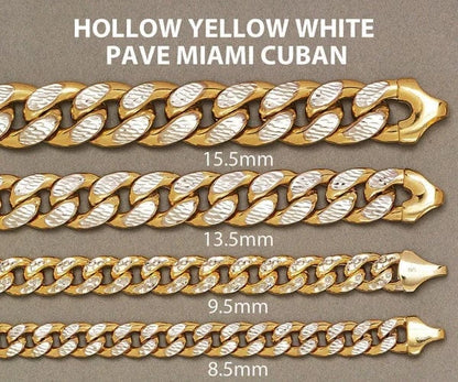 hollow yellow white pave miami cuban