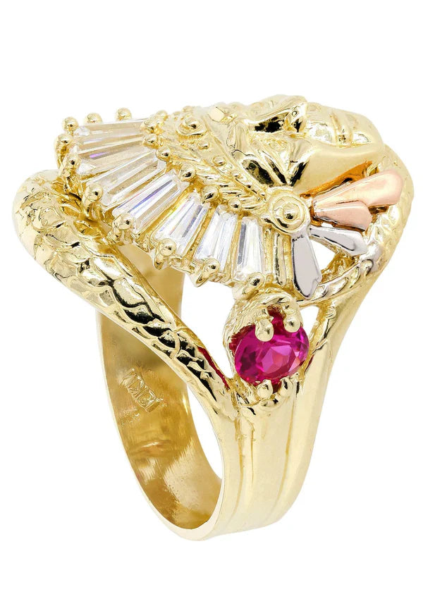 Indian - Native American Ring | 10K Solid Yellow Gold