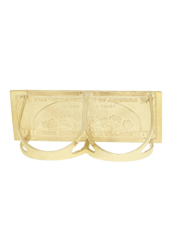 Mens $100 Dollor Bill Ring | 10K Solid Yellow Gold