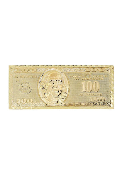 Mens $100 Dollor Bill Ring | 10K Solid Yellow Gold
