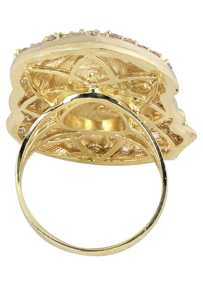 Mens Jesus Pinky Ring | 10K Solid Yellow Gold | Style #1