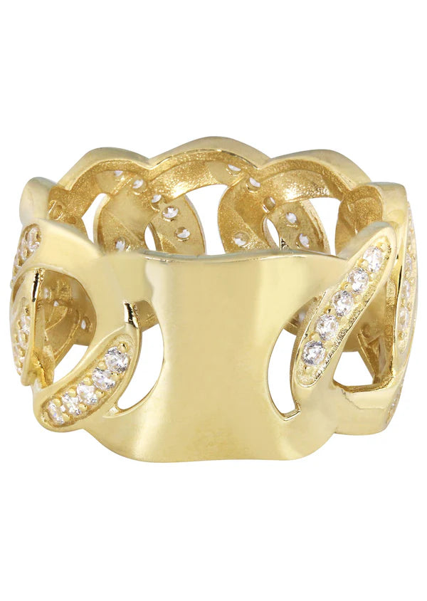 Mens Cuban Pinky Ring | 10K Solid Yellow Gold