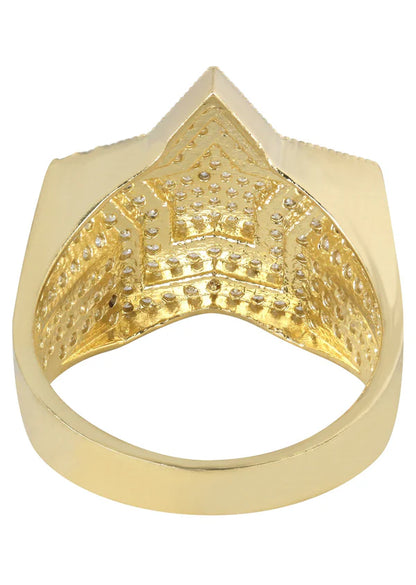 Mens Star Pinky Ring | 10K Solid Yellow Gold | Style #1