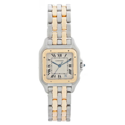 Cartier 2-Row W25028B6 Midsize Panther 2-Tone Steel & Gold Watch