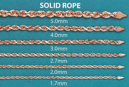 Solid Rope Bracelet 10K/14K - Rose Gold