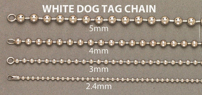 white dog tag chain